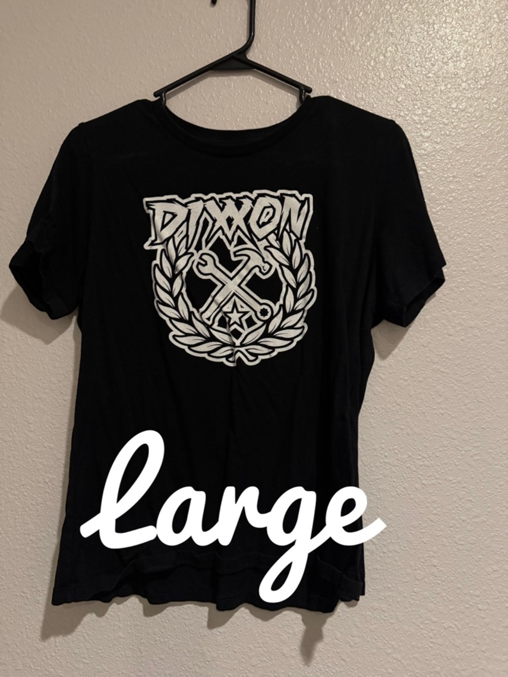 DIXXON Black Tee with White Laurel Logo